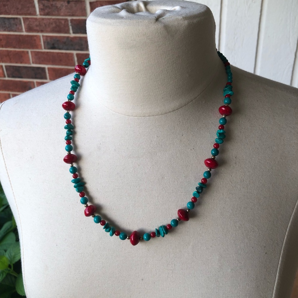 Hand crafted stone bead necklace
